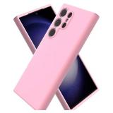 CUZMIGO Silicone Case Compatible with Samsung Galaxy S24 Ultra, Slim Fit Premium Liquid Silicone Shockproof Phone Cover, Upgraded Camera Protection and Microfiber Lining, Chalk Pink - Retail: $10