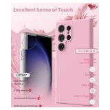 CUZMIGO Silicone Case Compatible with Samsung Galaxy S24 Ultra, Slim Fit Premium Liquid Silicone Shockproof Phone Cover, Upgraded Camera Protection and Microfiber Lining, Chalk Pink - Retail: $10