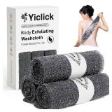 Yiclick Exfoliating Washcloth Towel- Exfoliating Body Scrubber Exfoliator, Back Scrubber for Use in Shower Bath, Exfoliate Rags Wash Cloths, Loofah Lufa Sponge, Body Scrub, Women Men - Retail: $10