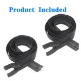 MebuZip 2PCS #5 25 Inch Separating Jacket Zippers Resin Zipper Molded Plastic Zippers Bulk for Sewing Coat Jackets Clothes (Black) - Retail: $8