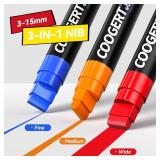 Coogert 8 Vibrant Colors Jumbo Poster Markers, 15MM Thick Permanent Acrylic Graffiti Markers, Wide Tip Paint Marker for Canvas, Posters Board, Fabric, Window, Wood, Teachers,Banner painting supplies -