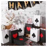 Outus 24 Pcs Casino Party Favor Gift Bags Casino Theme Party Supplies Las Vegas Poker Goody Treat Paper Bags for Birthday Decor, 8.3 x 6 x 3 inches - Retail: $16