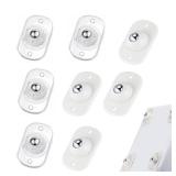 TRVL FIELDER Self Adhesive Caster Wheels, Appliance Rollers Appliance Slider for Kitchen, 360Â° Swivel Small Casters - Solve Coffee Maker Small Appliances Countertop Sliding (White, Clear - 8 PCS) -