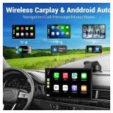 HAUXIY Wireless Apple Carplay Screen for Car 4K Dash Cam, 9\" Portable Apple Carplay & Android Auto Car Stereo, with 1080p Backup Camera, GPS Navigation/Mirror Link/Voice Control/Bluetooth - Retail: $