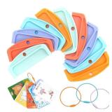 10 Pcs Reusable Plastic Card Holders for Yoto Cards with 3 Ring Loops, Portable Card Holder for Yoto Mini Player Audio Cards, Kids Travel Carrier, Yoto Accessory Organizer Storage Set - Retail: $13