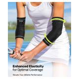 Rakiie Elbow Compression Sleeve 2 Pack, High Elastic Elbow Brace for Tendonitis and Tennis Elbow for Women & Men, Elbow Sleeve for Tennis, Golfer, Badminton, Weightlifting, Grey M - Retail: $7