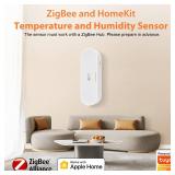 Smart Thermometer Hygrometer: Zigbee Temperauture Humidity Monitor with App Notification Alerts, Dual Power Supply, Data Storage Export, Zigbee/Homekit Hub Required, Support Homekit, Alexa (1-Pack) - 