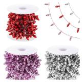 Tuanse 590 Inch Dollhouse Miniature String Lights for Craft 3 Rolls Fake String Fairy Lights Doll House Decorations Gifts for Christmas Valentineâs Day Furniture Accessories(Red, Pink, White) - R