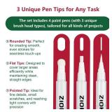 ZIOKLAI Touch Up Paint Pen 8PCS Set 4 Paint Touch Up Pens Fillable with Pointed, Round & Flat Tips Brushes Ideal for Wall Repair Window Wood Furniture Cabinet - Retail: $8