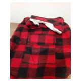 Malier Classic Plaid Fleece Dog Coat - Warm Winter Jacket with Pocket, Windproof for Small, Medium, Large Dogs (Red, X-Large) - Retail: $21