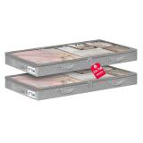 3 Inch Low Profile Under Bed Storage Bins with NO STURCTURE Design, Shallow Clothes Storage Bags with Clear Lids & Waterproof Fabric - Fits Under Sofa, Couch, Dorm, or College Bedsï¼40x20x3inchï�