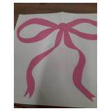 Pink Bow Car Decal Cute Car Cute Mirror Decal Sticker for Girl Women Cars Accessories Affirmations Funny Vinyl Waterproof 8 Inches Bumper Decals Gifts for Mom Dad Friend Coworker - Retail: $3