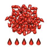 MECCANIXITY 50PCS Flat Back Acrylic Teardrop Gems 6x10mm Artificial Rhinestones for DIY Crafts Bead Wedding Party Face Painting Jewelry Making Red - Retail: $7