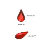 MECCANIXITY 50PCS Flat Back Acrylic Teardrop Gems 6x10mm Artificial Rhinestones for DIY Crafts Bead Wedding Party Face Painting Jewelry Making Red - Retail: $7