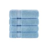 NOVA Luxury Linen - Hotel Quality Turkish Towel Set for Bathroom (4 Pcs Hand Towel Set, Sky Blue) - Retail: $16