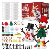 LAHAND 12-Pack Christmas Snowman Crafts Sets for Kids, Modeling Clay Snowman DIY Kit,Christmas Stocking Stuffers for Kids, Perfect for Winter Children
