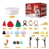 LAHAND 12-Pack Christmas Snowman Crafts Sets for Kids, Modeling Clay Snowman DIY Kit,Christmas Stocking Stuffers for Kids, Perfect for Winter Children