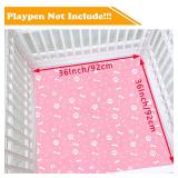 Dog Playpen Bottom Pad Fits for 36 Inch 4 Panels Exercise Pet Playpen, Dog Crate Pad Puppy Playpen Pad, Hoop and Loop Design (Note: Playpen Not Included). -Pink - Retail: $18