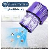 LhhTing Replacement V10 Filters for Dyson V10 Cyclone Series, V10 Absolute, V10 Animal, V10 Total Clean, SV12, Replace Part No. 969082-01, 3 Pack Filters and 1 Clean Brush - Retail: $18