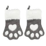 SherryDC Dog Cat Paw Christmas Stockings, Plush Hanging Socks for Holiday and Christmas Decorations - Retail: $10