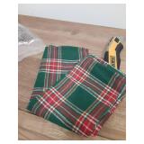 One Pk Green Red Plaid Christmas Table Runner, Winter Holiday Table Runners 36 inches Long, Xmas Decorations Indoor Outdoor Farmhouse Home Kitchen Dining Party Decor - Retail: $13