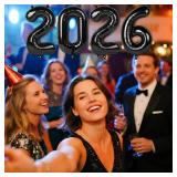 2026 Number Black Balloons, Happy New Year 2026, 40 Inch Balloon for New Years Eve Decorations & Graduation Decoration Party Supplies, 2 6 20 26 Birthday Parties - Retail: $10