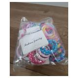 54Pcs Hair Ties for Girls and Women, Nylon Hair Elastics Hair Bands Ponytail Holders Soft Hair Ties No Damage for Girls Thick Straight Curly Hair Multi-colored - Retail: $9