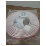 White Rubber Weather Stripping Door Seal Strip, D Shape Door Weather Seal Strip, Self-Adhesive Soundproofing Frame Insulation Tape for Doors Frame/Window Seal,Blocks Cold Drafts Noise - Retail: $16