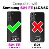 Phone Case for Samsung Galaxy S21 FE 5G with Screen Protector Belt Clip Holster Stand Hybrid Rugged Hard Military Grade Protective Cell Cover S 21 EF S21FE5G UW S21FE 21S G5 6.4 inch Women Men Pink - 