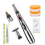 May or is Missing Pieces See Photos UYGHHK 3-in-1 Massage Acupuncture Pen, Electronic Pain Relief Therapy, Meridian Energy Massager Pen Self Massage Tools Muscle Healing with Massaging Gel - Retail: $