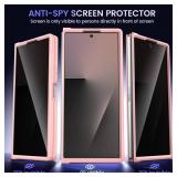VEGO for Galaxy-Z-Fold-7-Case: Samsung Z Fold 7 Case with Privacy Screen Protector [Compatible with MagSafe] Full-Body Drop Protection Translucent Matte Rugged Case for Samsung Galaxy Fold 7 -Pink - R