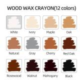 Boncart Wood Filler Sticks,12colors Wood Wax Crayons for Repairing Scratches, Scuffs, Cracks, and Nail Holes on Wood Furniture, Floors, Cabinets, Tables, and Doors - Retail: $15