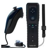 Motion Plus Remote Controller Compatible with Wii, TechKen Built-in 2 in 1 Remote Motion Nunchuck Controller with Silicon Case Compatible Nintendo Wii and Wii U - Retail: $22