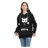 PRE OWNED Gets Pet Cat Dog Pouch Hoodie Kitten Puppy Holder Carrier Long Sleeve Kangaroo Pocket Hoodie Unisex (Black,M) - Retail: $13