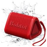 Bobtot Portable Bluetooth Speaker Wireless, IPX7 Small Shower Speaker Waterproof, 15H Playing Time, Loud and Stereo Sound with Bass, TWS Pairing for Party, Camping, Travel, Red - Retail: $20