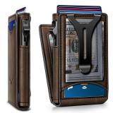 BULLIANT Men Wallet,Magnetic Metal Wallet Money Clip 9Cards Pop-up Access RFID Blocking - Retail: $40