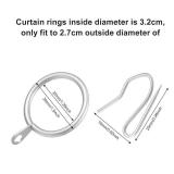 Hotop 30 Pcs Metal Drapery Curtain Rings 0.98/1.26/1.65 inch Interior Diameter and 30 Pcs Hanging Curtain Drapery Pin Hooks for Window Door Shower(Matte Silver,32 mm) - Retail: $15