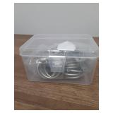 Hotop 30 Pcs Metal Drapery Curtain Rings 0.98/1.26/1.65 inch Interior Diameter and 30 Pcs Hanging Curtain Drapery Pin Hooks for Window Door Shower(Matte Silver,32 mm) - Retail: $15