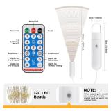 Besight Firework Lights USB Hanging Sphere Lights 8 Pack, Copper Wire Fireworks Light for Chiristmas, Rechargeable LED Star String Lights Fairy Lights with Remote for Wedding Party Garden Decoration -