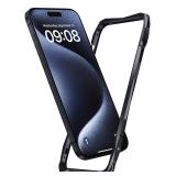 Pefimt Aluminum Bumper Case for iPhone 16 Pro Max, No Back Design Compatible with MagSafe Black Metal Frame Shock Absorbent Cool Design Not Affect Signal, Backless Fast Heat Dissipation (16 pro max) -