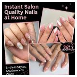 Short Almond Nail Tips, 240pcs Soft Nail Gel Tips Pre-Shaped Acrylic Fake Nails, Half Matte Full Cover Clear Gelly Press on Flase Nail Tips for Extension Nail Manicure Home DIY 12 Sizes Gelly Tips - R