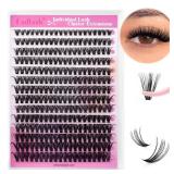 FADLASH DIY Lash Clusters Individual Eyeslash Extensions 40D Volume Eyelash Clusters Soft Band Wispy Natural Eyelash Extension Large Tray (40D-0.07-D, 8-16mm) - Retail: $8