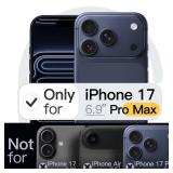 JETech Case for iPhone 17 Pro Max 6.9-Inch, Camera Lens Full Protection, Soft TPU Protective Phone Cover with Matte Finish, Shockproof (Dark Blue) - Retail: $10