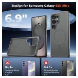 SUPFINE Magnetic for Samsung Galaxy S25 Ultra Case with Screen Protector, (Compatible with MagSafe) (Military Grade Drop Protection) Slim Translucent Shockproof Phone Case,Titanium Gray - Retail: $11