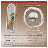 UYRIE Fluffy Mirror Cover - 59\"x16\" Full Length Ultra Soft Non-Slip Cover Universal Stretch Cover Warm Home Decor for Bedroom Cloakroom (White-Without Mirror) - Retail: $19