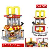 MAY OR IS MISSING PIECES LITTCO Building Blocks, City Street View Building Toy, 3D Toy Blocks, DIY Bricks Toys Building Set, Creative Christmas, Birthday Gift for Boy/Girl, 244PCS (Burger Shop) - Reta