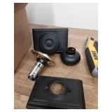 Schlage F40 GEO 622 ADD Georgian Door Knob with Addison Trim, Bed & Bath Privacy Lock, Matte Black - Retail: $28