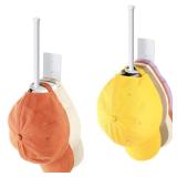 Durmmur 2 Pack Hat Racks for Baseball Caps, Stainless Steel Hat Organizer for Baseball Cap, Hat Holder Storage Organizer, Hat Hanger Strong Adhesive/Wall Drilled for Door, Bedroom, Closet(White 6 in) 