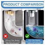 Qiyuda Bathroom Sink Stopper Hair Catcher, 2 Pcs Stainless Steel Easy Install Pop Up Universal Sink Drain Plug Strainer with Removable Filter Basket - Retail: $3,929