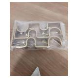 Double Curtain Rod Bracket - 3pack Gold Adjustable Double Hanging Brackets for Window & Wall, Curtain Rod Hooks Compatible with 1 Inch & 5/8 Inch Rods, Iron Gold Finish - Retail: $10